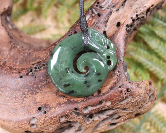 Koropepe carved from Hapopo Pounamu - NZ Greenstone