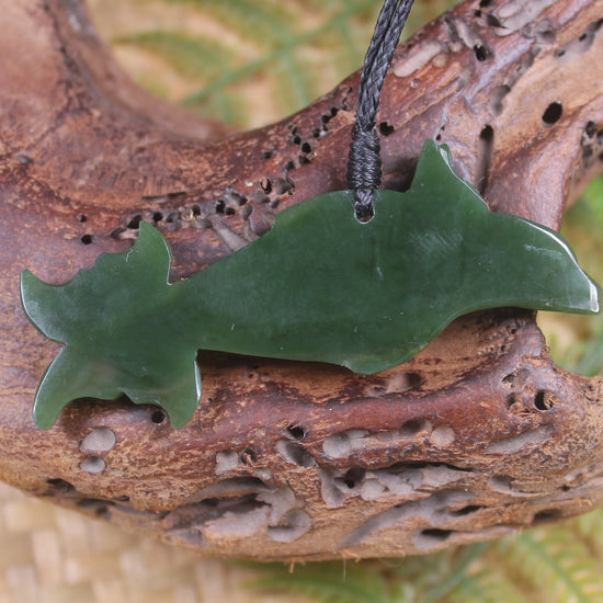Dolphin or Aihe Pendant - Kawakawa Pounamu - NZ Greenstone