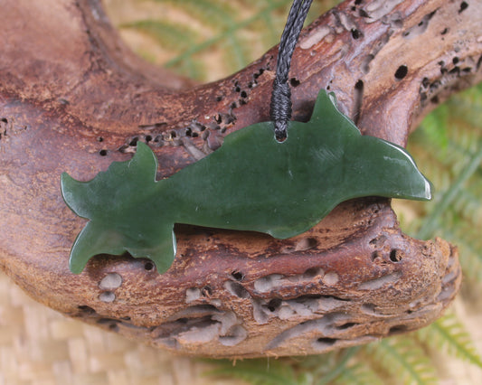 Dolphin or Aihe Pendant - Kawakawa Pounamu - NZ Greenstone