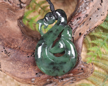 Manaia pendant carved from Rimu Pounamu - NZ Greenstone