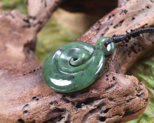 Koru Twist carved from Hapopo Pounamu - NZ Greenstone