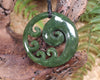 Koru carved from Rimu Pounamu - NZ Greenstone
