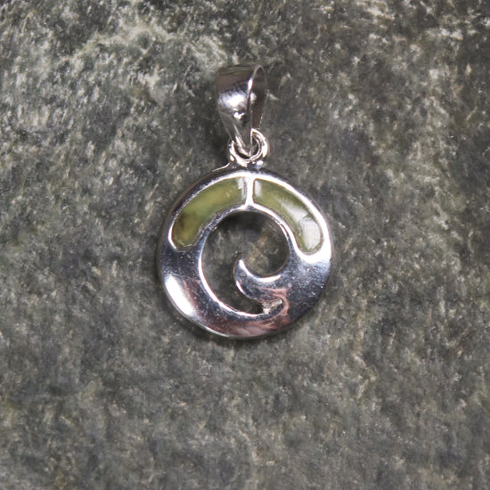 Sterling Silver and Pounamu Koru Pendant
