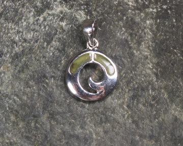 Sterling Silver and Pounamu Koru Pendant