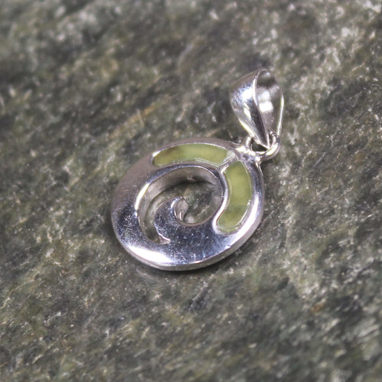 Sterling Silver and Pounamu Koru Pendant