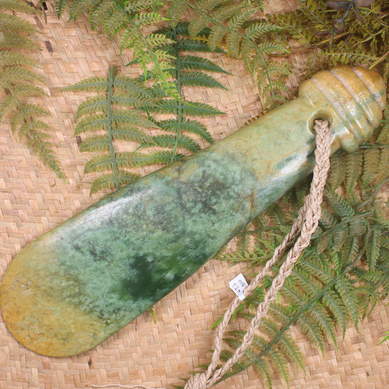 Mere carved from Flower Jade Pounamu - NZ Greenstone