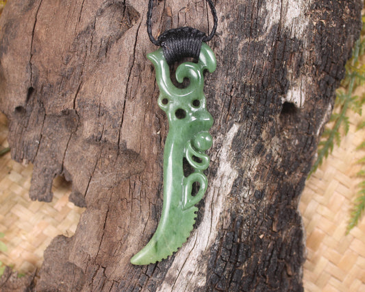 Manaia carved from Kawakawa Pounamu - NZ Greenstone