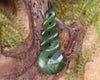 Twist carved from Kawakawa Pounamu - NZ Greenstone