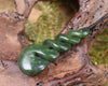 Twist carved from Kawakawa Pounamu - NZ Greenstone