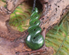 Twist carved from Kawakawa Pounamu - NZ Greenstone