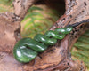 Twist carved from Kawakawa Pounamu - NZ Greenstone
