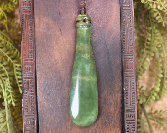 NZ Greenstone Large Mere Pendant (BM469) Flower Jade Pounamu