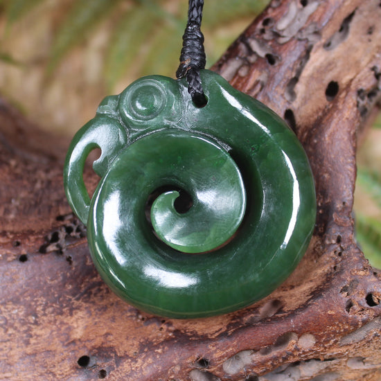 Koropepe carved from Kawakawa Pounamu - NZ Greenstone