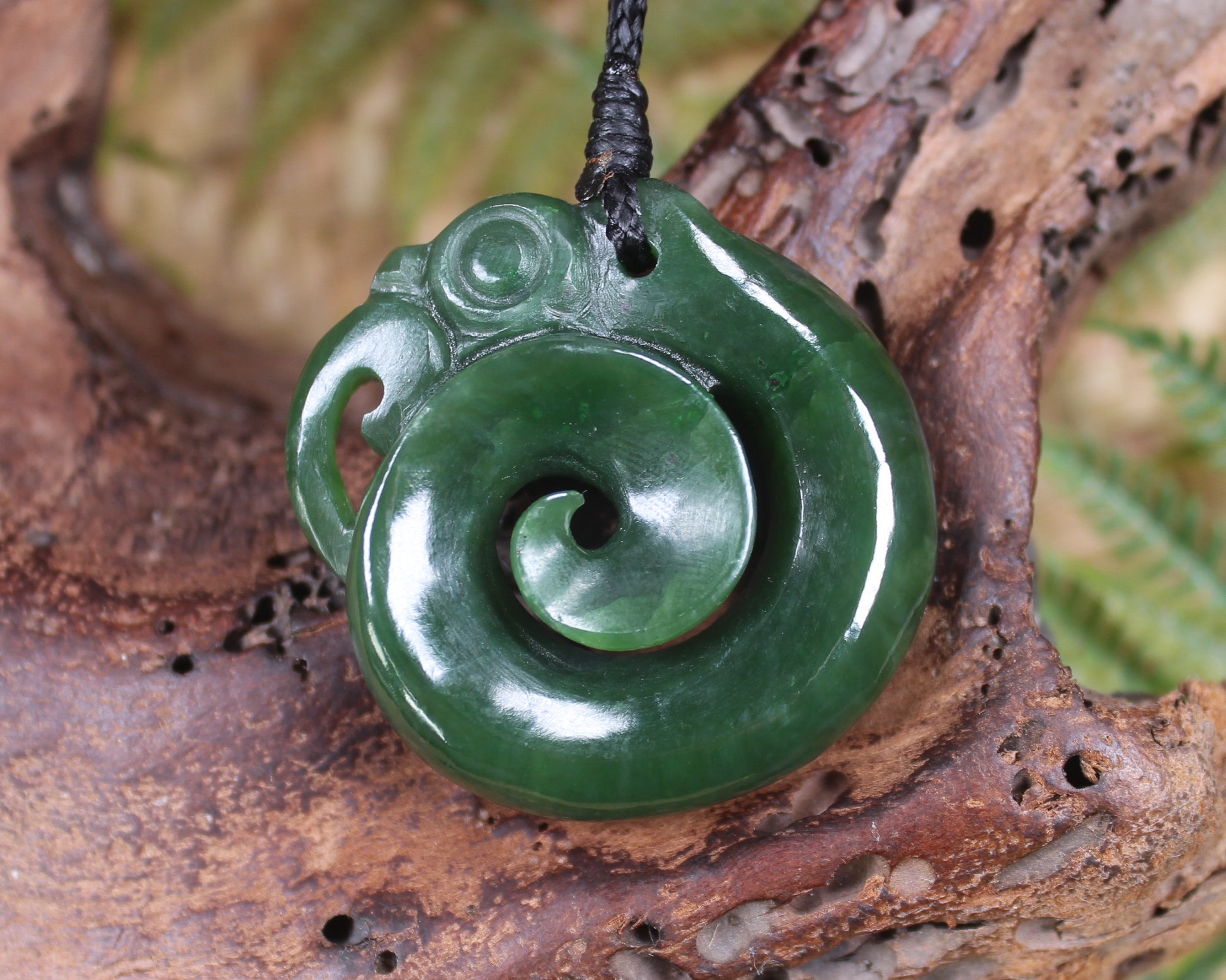 Koropepe carved from Kawakawa Pounamu - NZ Greenstone