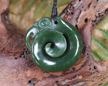 Koropepe carved from Kawakawa Pounamu - NZ Greenstone