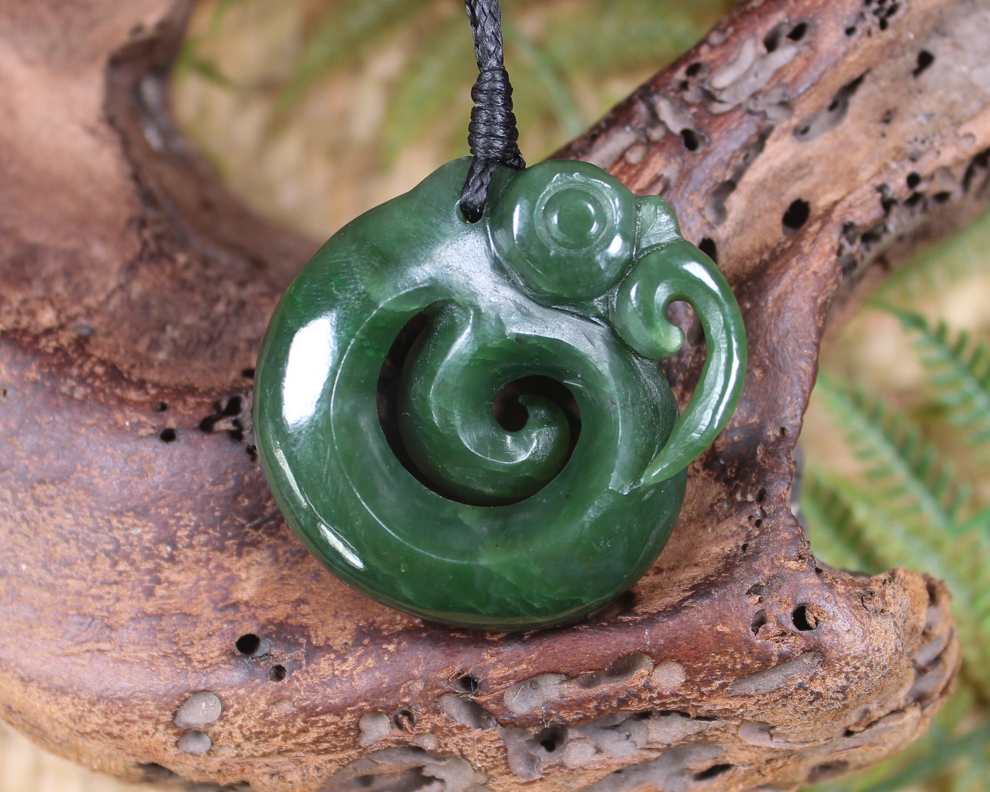 Koropepe carved from Kawakawa Pounamu - NZ Greenstone