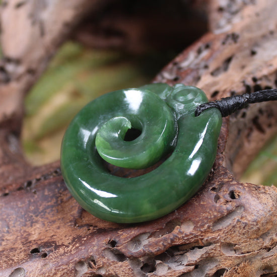 Koropepe carved from Kawakawa Pounamu - NZ Greenstone
