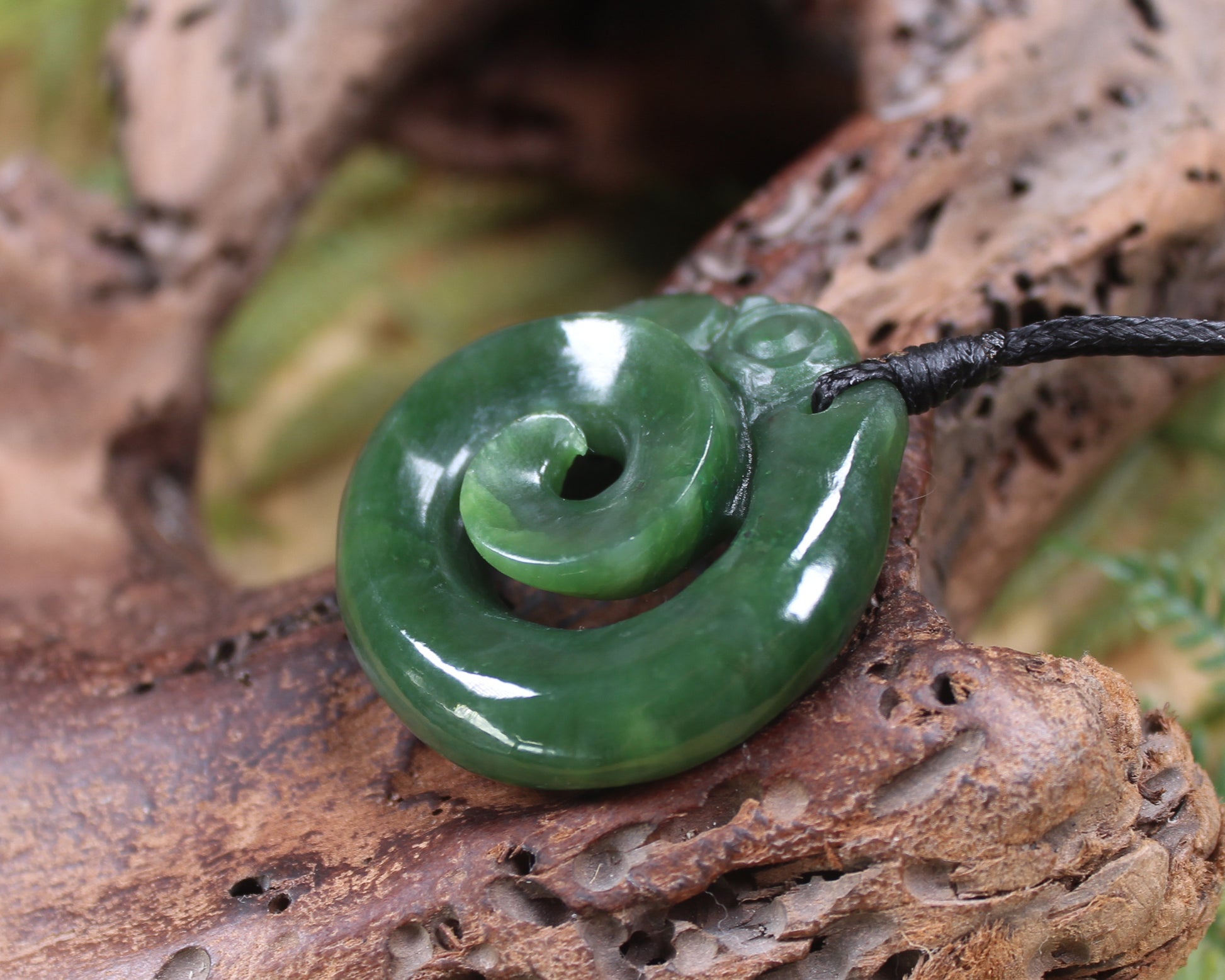 Koropepe carved from Kawakawa Pounamu - NZ Greenstone