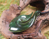 Hei Matau carved from Rimu Pounamu - NZ Greenstone