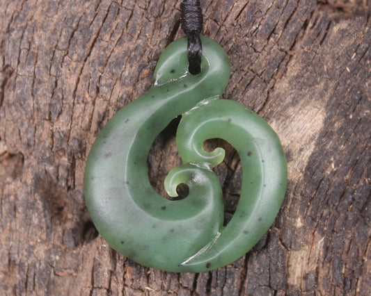 Koru carved from Hapopo Pounamu - NZ Greenstone
