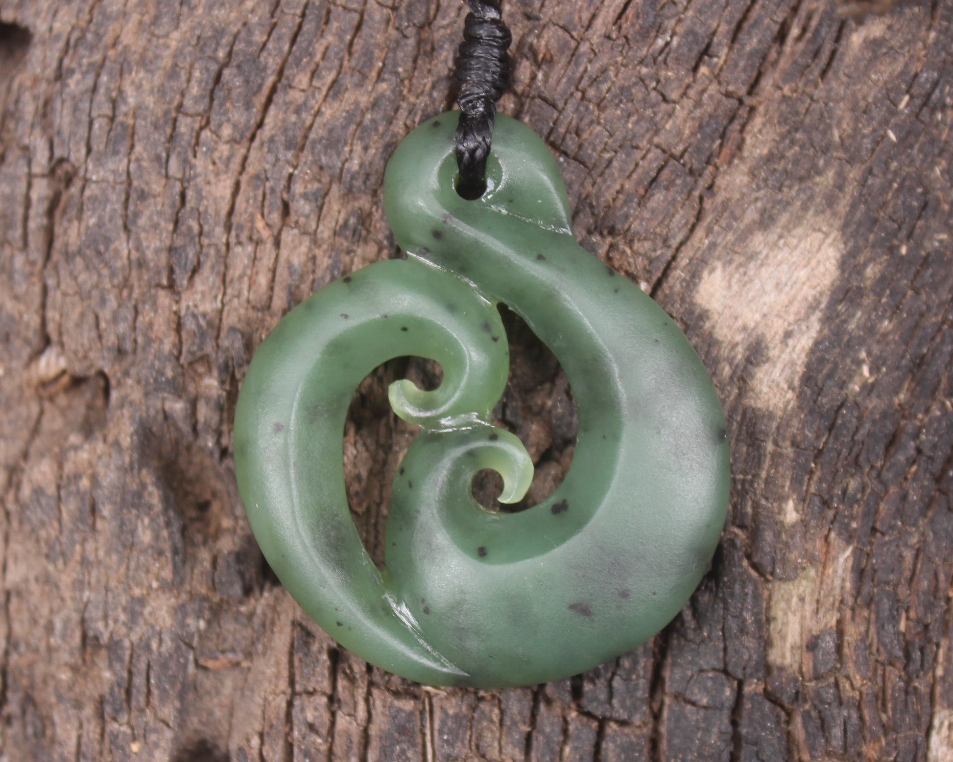 Koru carved from Hapopo Pounamu - NZ Greenstone