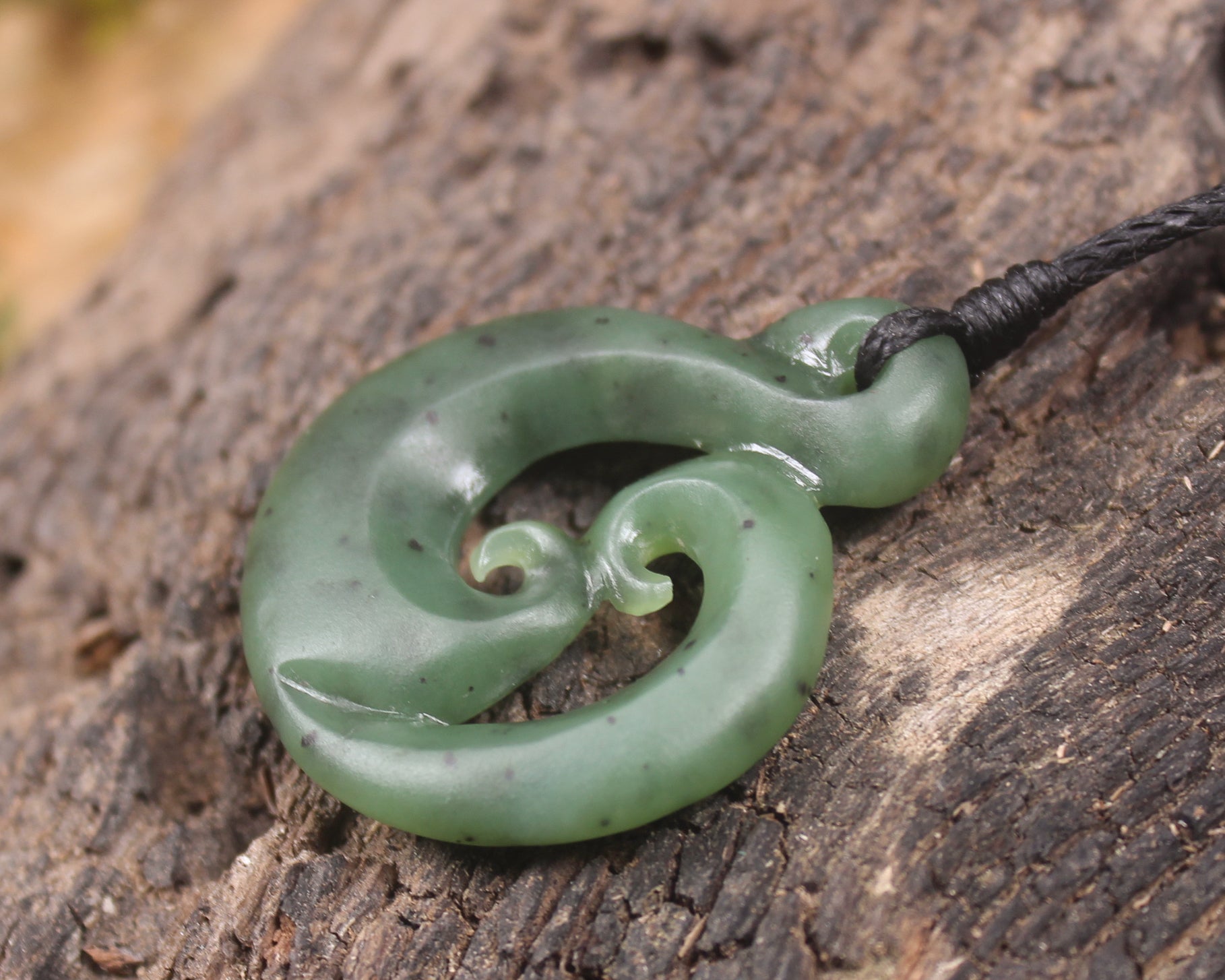 Koru carved from Hapopo Pounamu - NZ Greenstone