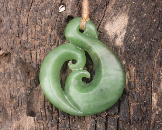 Koru carved from Hapopo Pounamu - NZ Greenstone