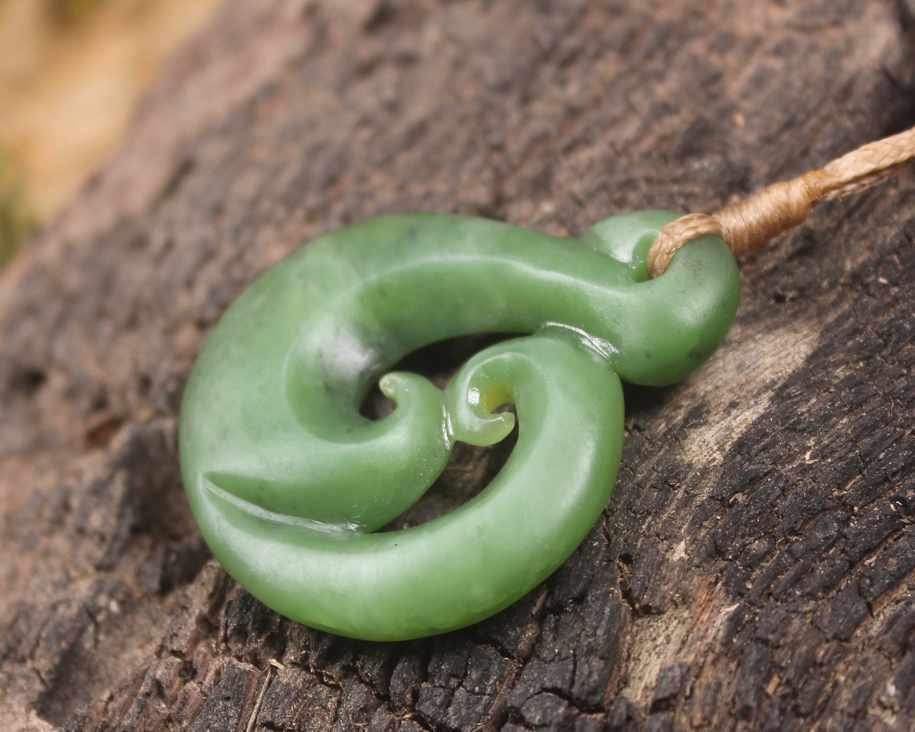 Koru carved from Hapopo Pounamu - NZ Greenstone