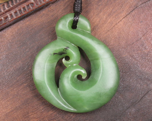 Koru carved from Hapopo Pounamu - NZ Greenstone