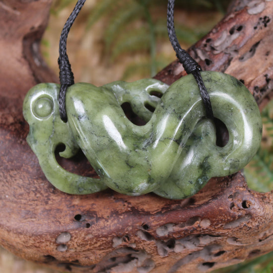 Manaia pendant carved from NZ Serpentine