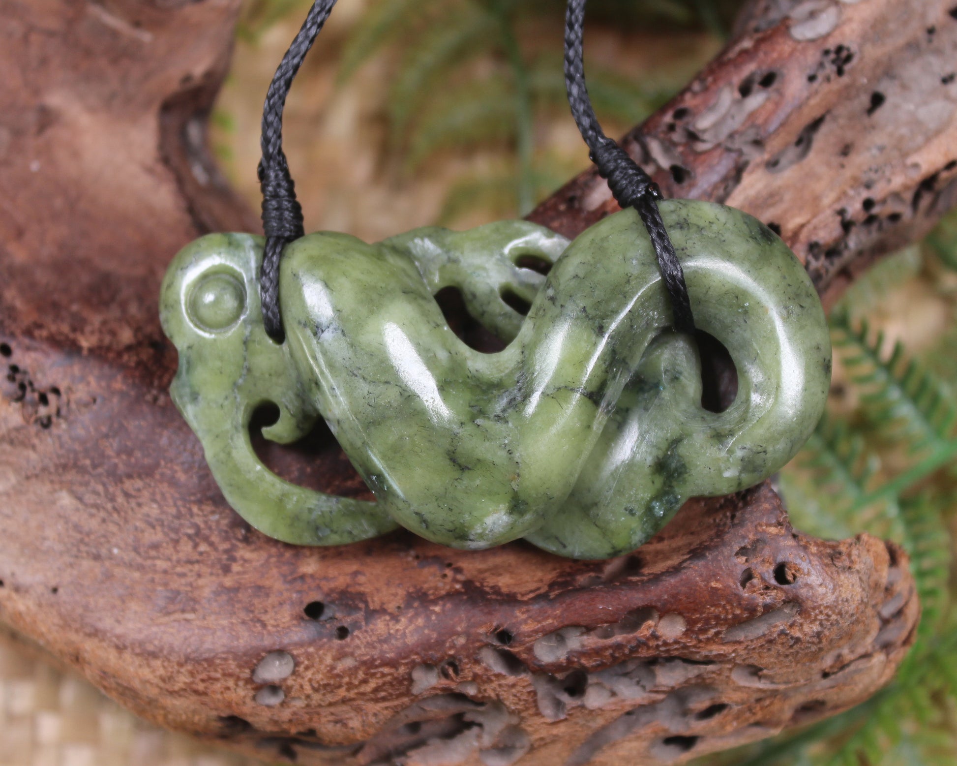 Manaia pendant carved from NZ Serpentine
