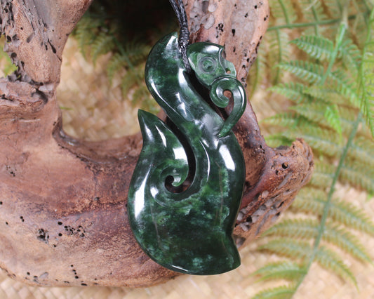 Manaia carved from Kawakawa Pounamu - NZ Greenstone