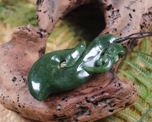 Manaia carved from Kawakawa Pounamu - NZ Greenstone