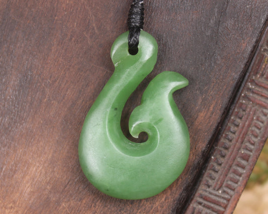Whale tail carved from Hapopo Pounamu - NZ Greenstone