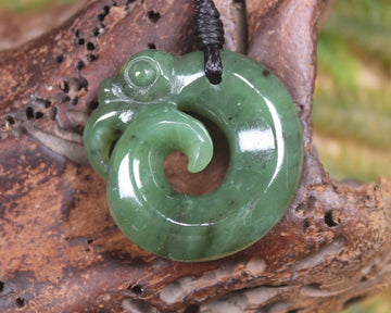 Koropepe carved from Hapopo Pounamu - NZ Greenstone