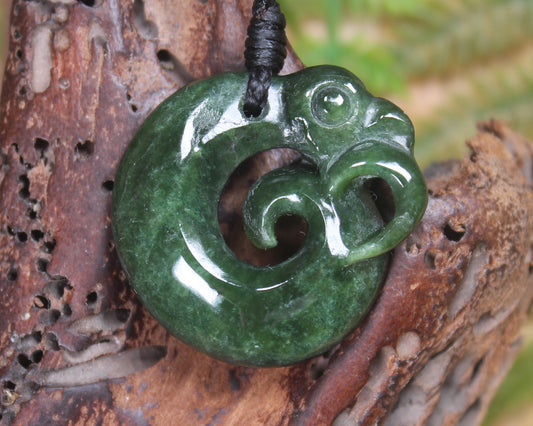 Koropepe carved from Kawakawa Pounamu - NZ Greenstone