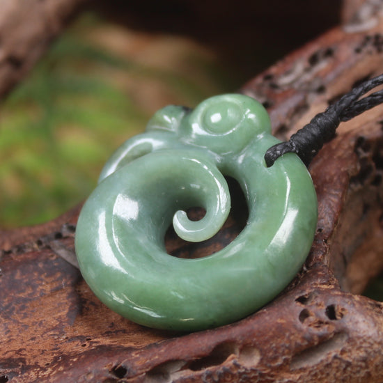 Koropepe carved from Inanga Pounamu - NZ Greenstone
