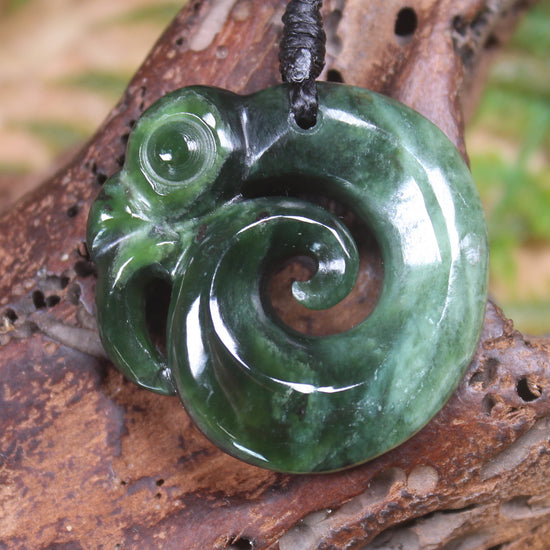 Koropepe carved from Kawakawa Pounamu - NZ Greenstone