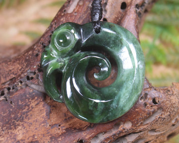 Koropepe carved from Kawakawa Pounamu - NZ Greenstone