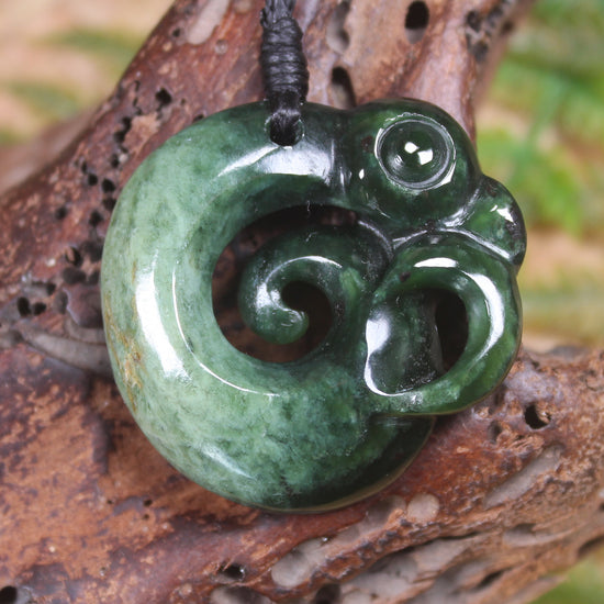 Koropepe carved from Kawakawa Pounamu - NZ Greenstone