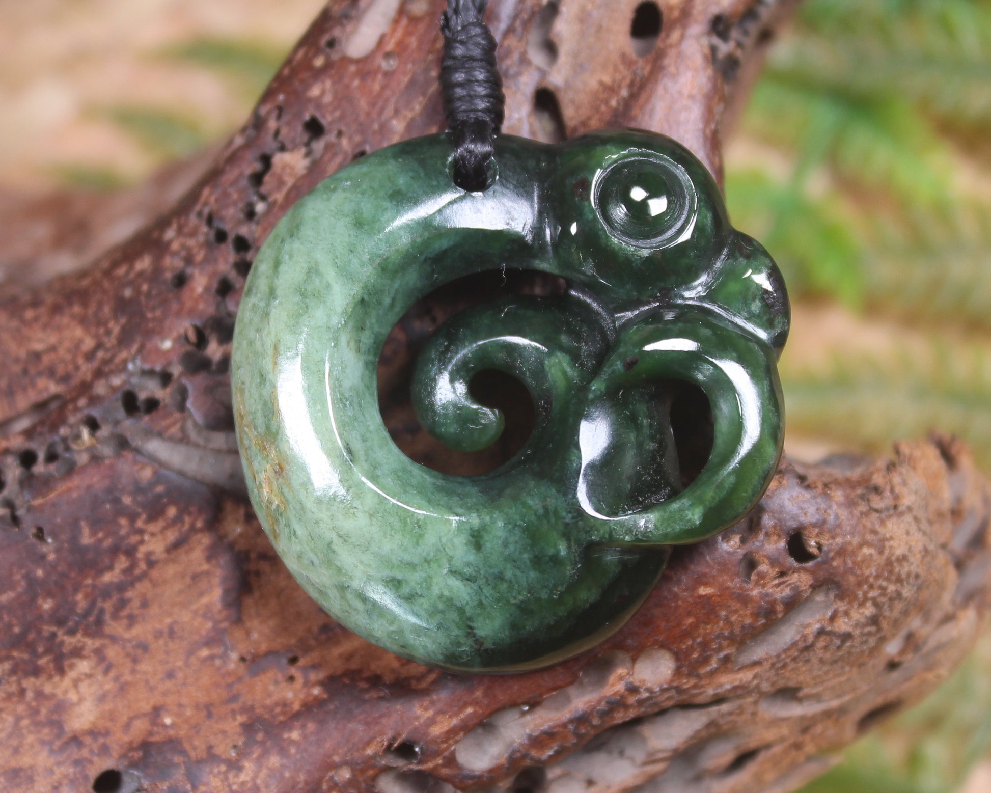 Koropepe carved from Kawakawa Pounamu - NZ Greenstone