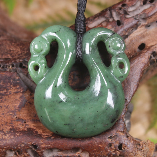 Pekapeka Pendant carved from Hapopo Pounamu - NZ Greenstone