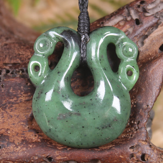 Pekapeka Pendant carved from Hapopo Pounamu - NZ Greenstone