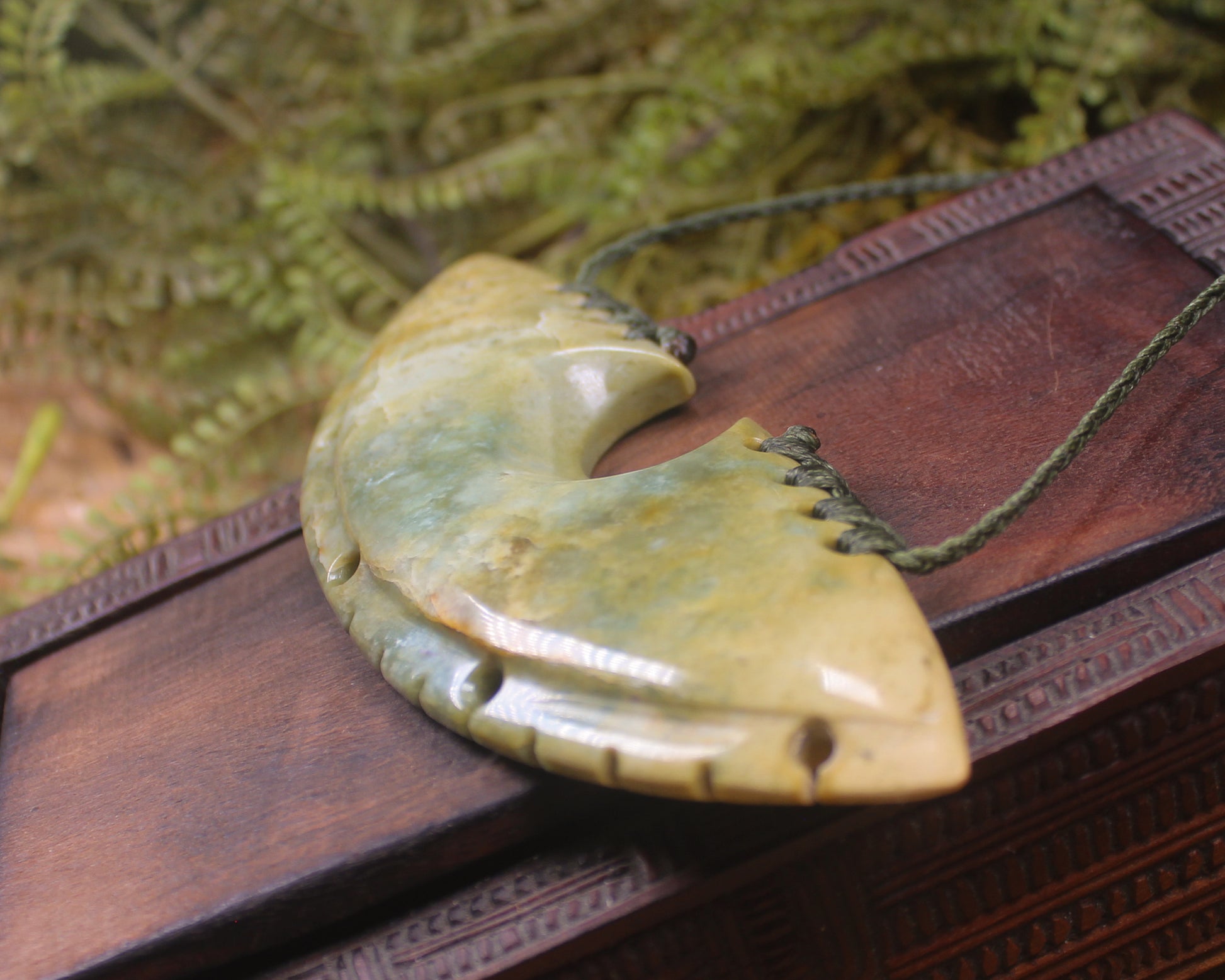Breastplate or Shield carved from Flower Jade Pounamu - NZ Greenstone