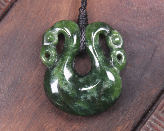 Pekapeka Pendant carved from Kawakawa Pounamu - NZ Greenstone