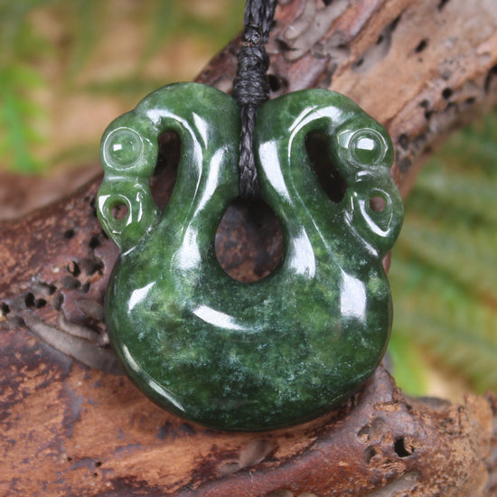 Pekapeka Pendant carved from Kawakawa Pounamu - NZ Greenstone