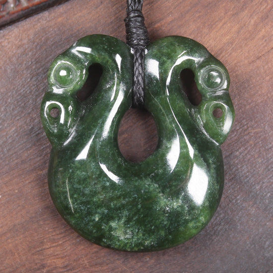 Pekapeka Pendant carved from Kawakawa Pounamu - NZ Greenstone