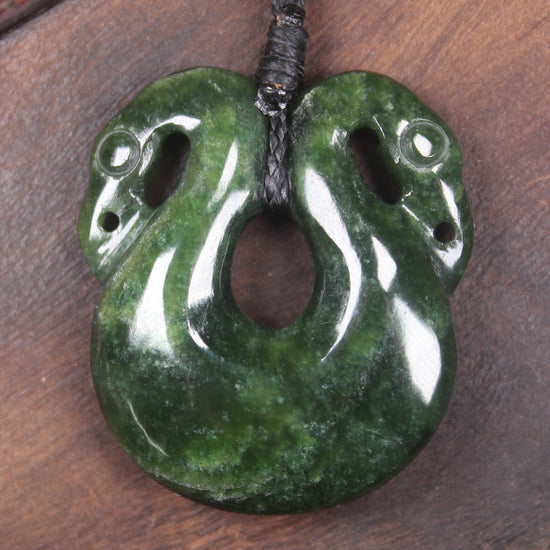 Pekapeka Pendant carved from Kawakawa Pounamu - NZ Greenstone