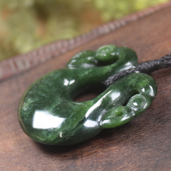 Pekapeka Pendant carved from Kawakawa Pounamu - NZ Greenstone