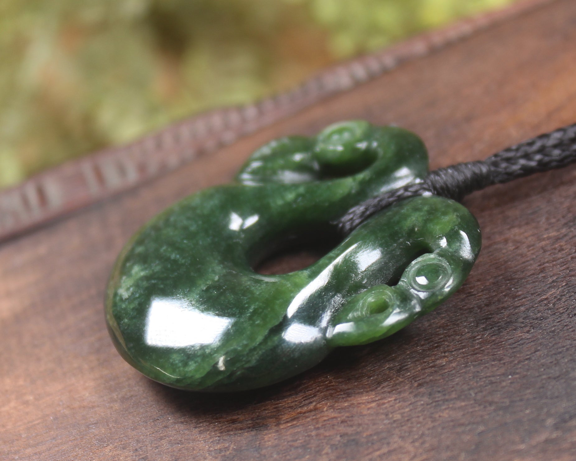 Pekapeka Pendant carved from Kawakawa Pounamu - NZ Greenstone